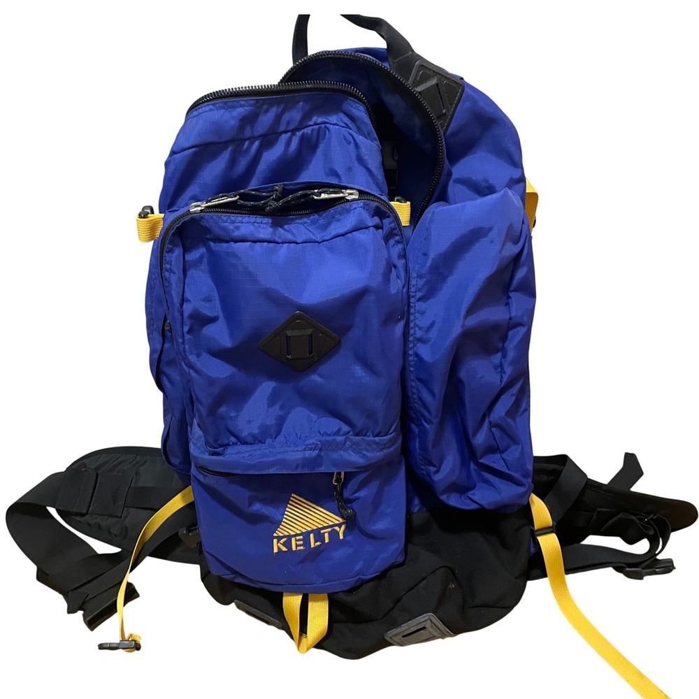 Vintage Kelty Redwing Backpack Blue Black Yellow Internal Frame Hiking Daypack
